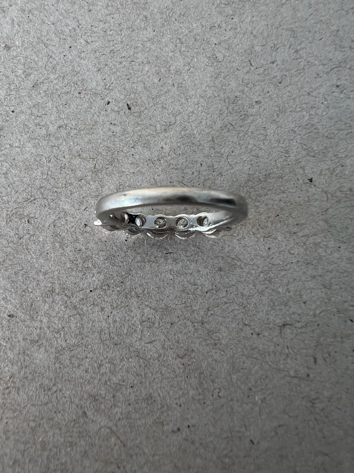 925 Sterling Silver 5 Stone Round Clear Moissanite Half Eternity Ring Size I 1/2 – photo 4