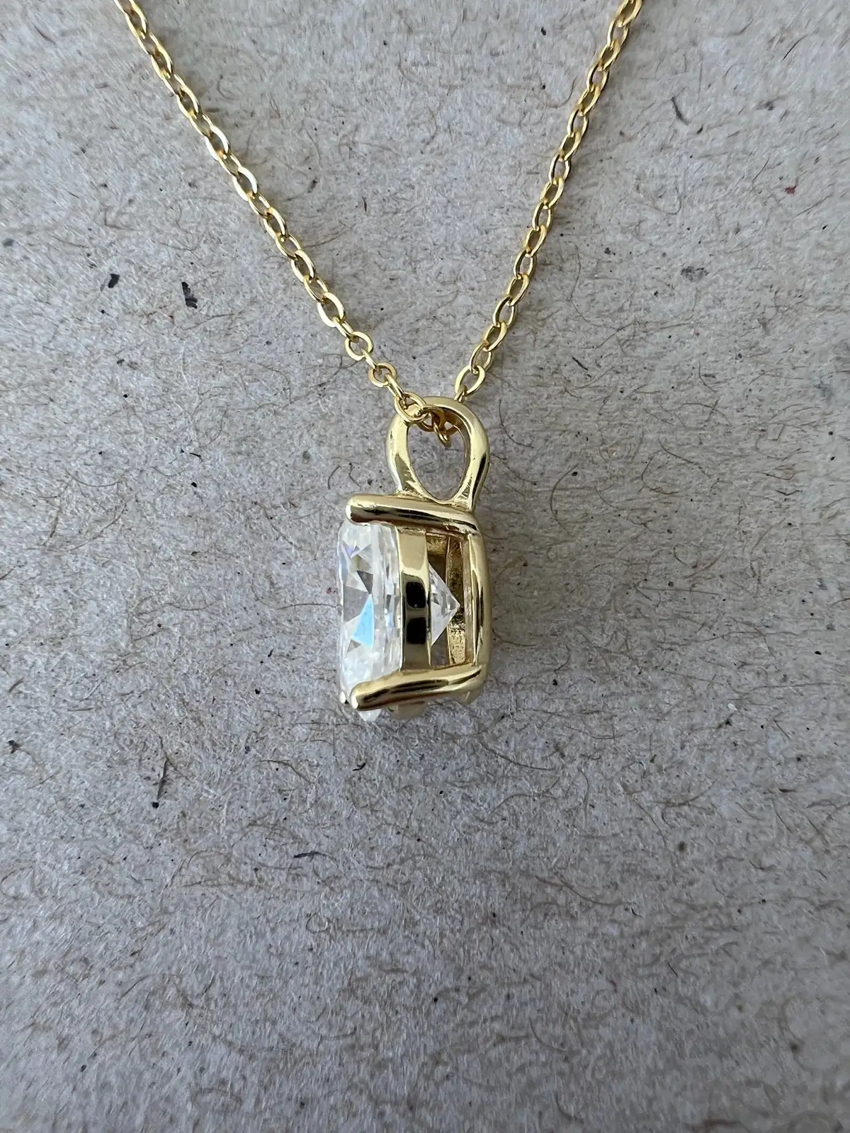 2CT Oval Moissanite Solitaire Pendant Necklace In Gold Plated Sterling Silver Pr – photo 5