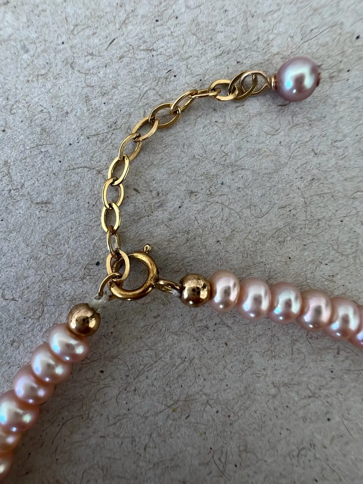 Vintage Blush Pink Freshwater Pearl Necklace & Bracelet Set 3.8mm – photo 7