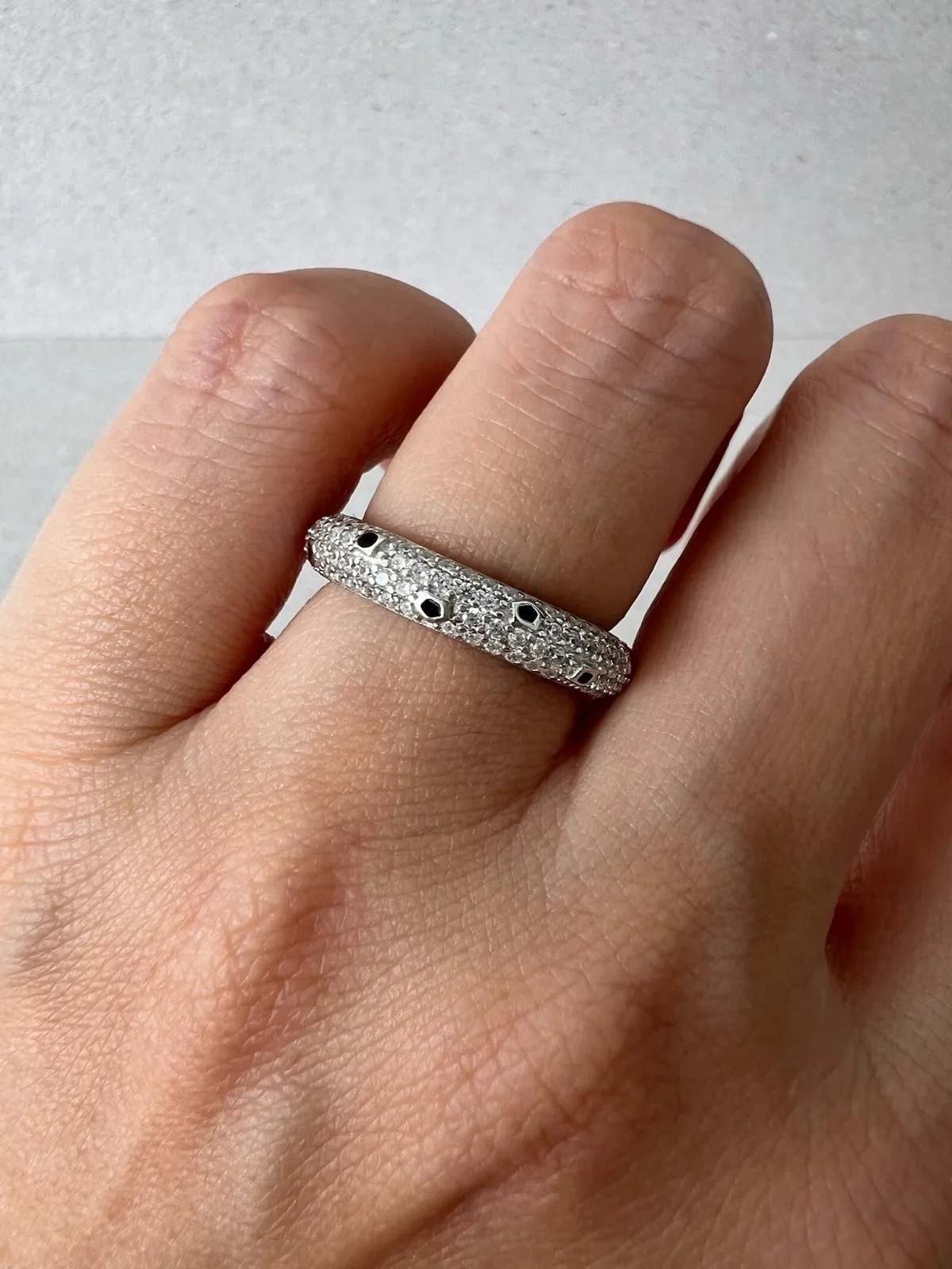 925 Sterling Silver Oval 1CT  Moissanite Pavé Statement Ring Two Ways To Wear – photo 3