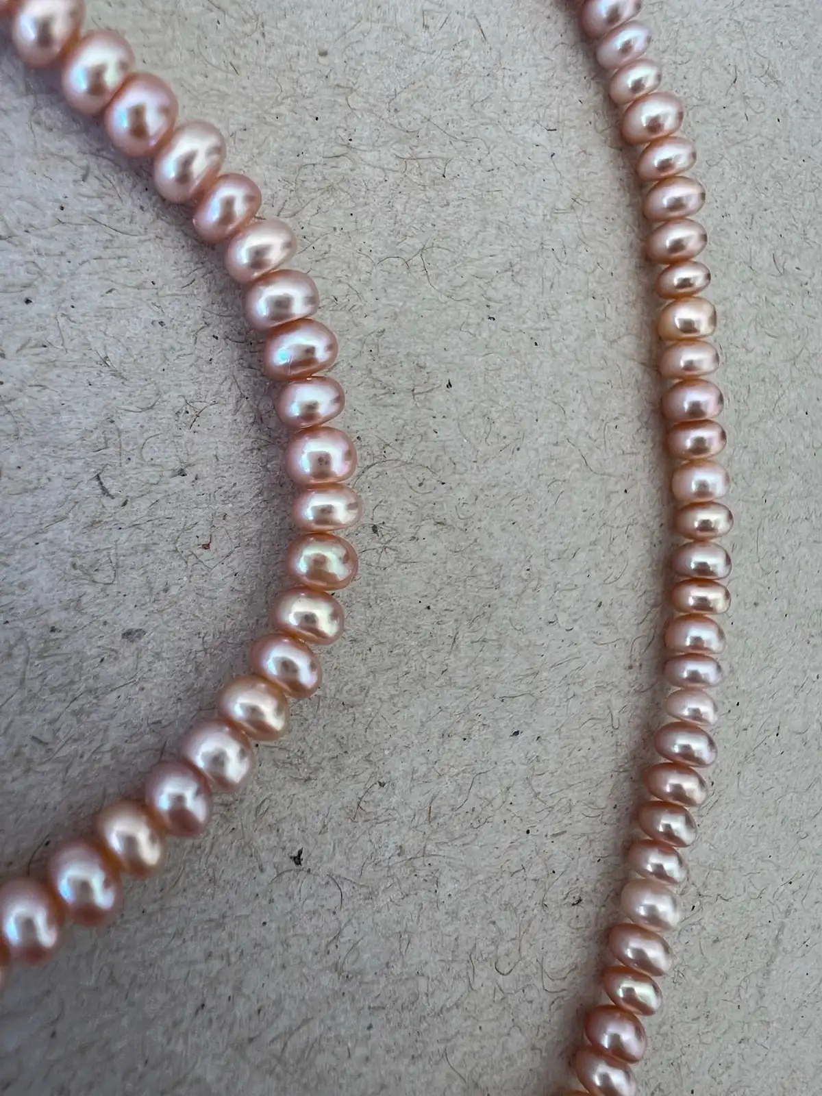 Vintage Blush Pink Freshwater Pearl Necklace & Bracelet Set 3.8mm – photo 5