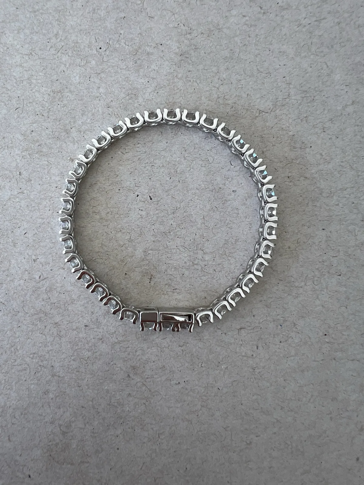 925 Sterling Silver Tennis Bracelet Round Moissanite 16.5cm – photo 7