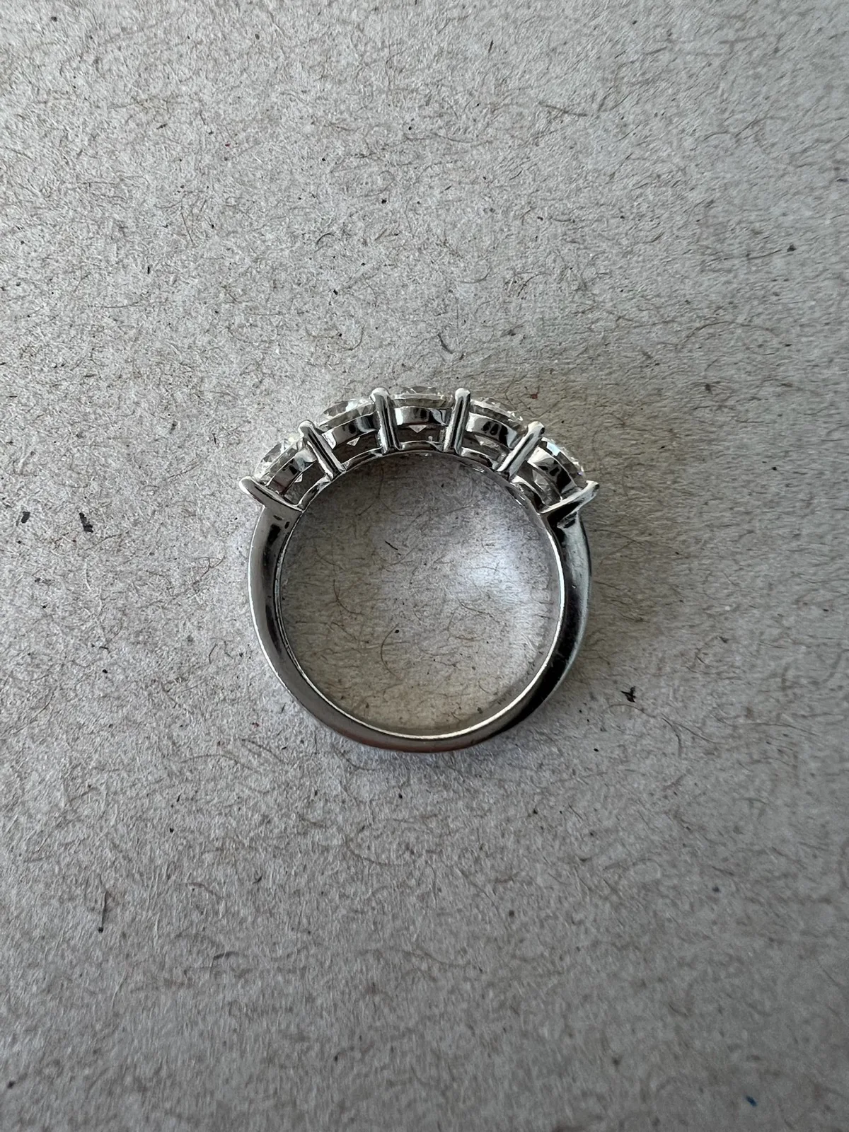925 Sterling Silver 5 Stone Round Clear Moissanite Half Eternity Ring Size I 1/2 – photo 3