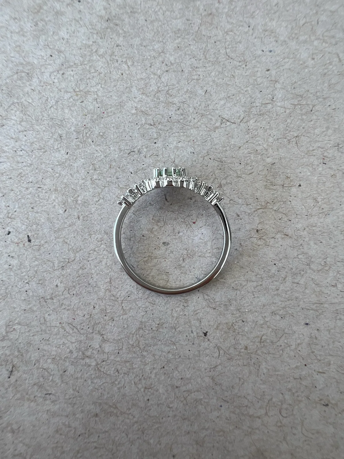 925 Sterling Silver Light Green Round CZ Halo Retro Floral Ring Size L1/2 – photo 5