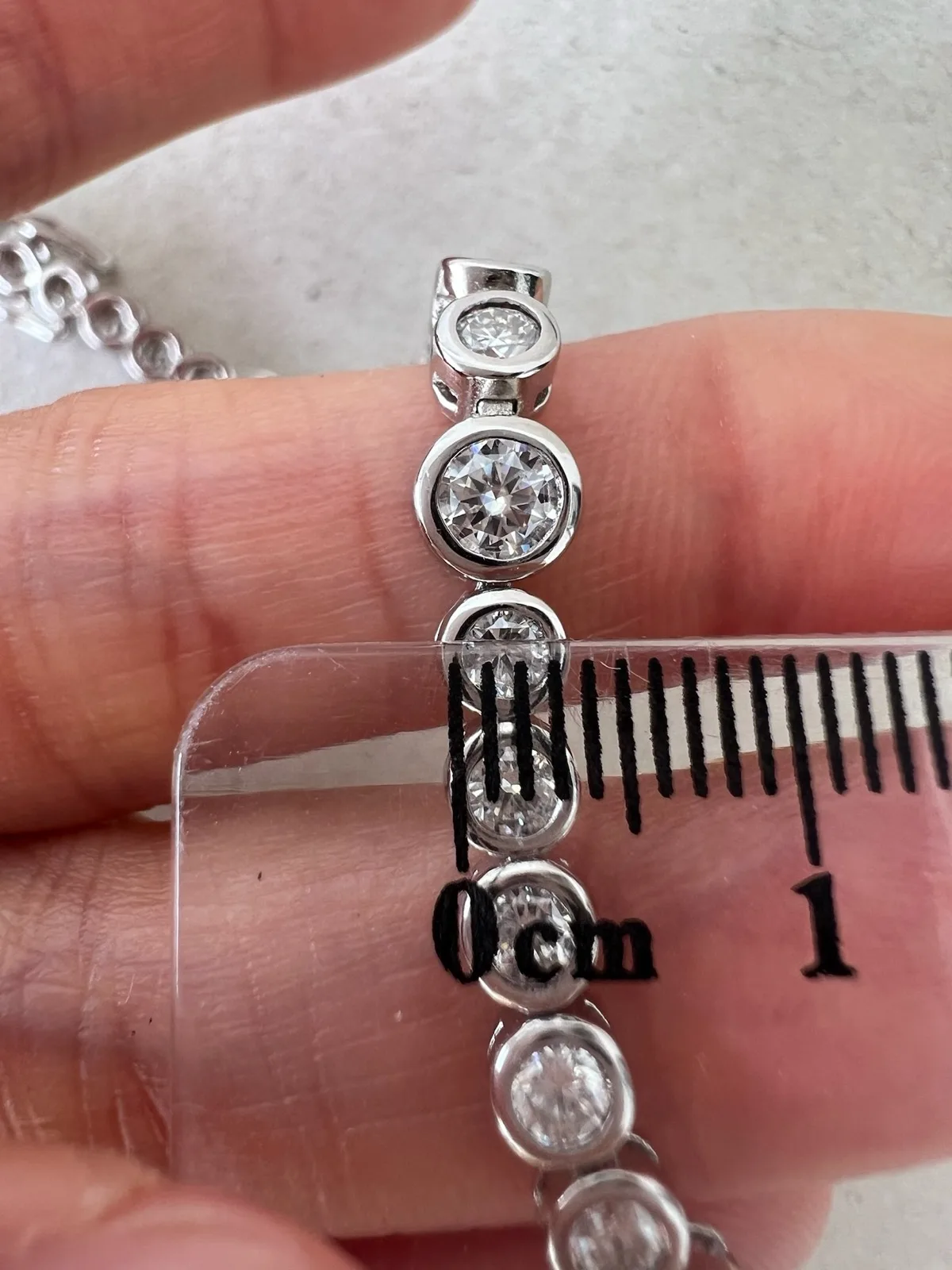 Moissanite Bubble Tennis Bracelet 925 Sterling Silver Bezel Set 3mm 4mm 16.5cm – photo 10