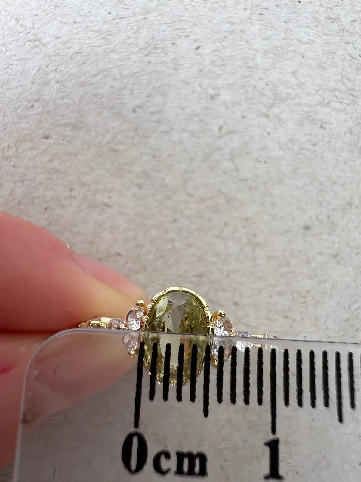 Gold Plated 925 Sterling Silver Olive Green Oval Prong Set Dress Ring Size L – photo 8