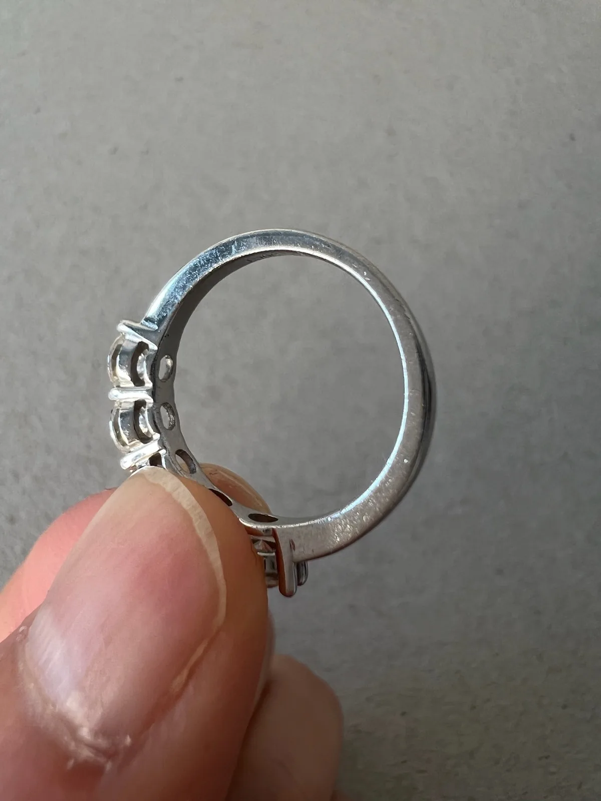 925 Sterling Silver 5 Stone Round Clear Moissanite Half Eternity Ring Size I 1/2 – photo 7