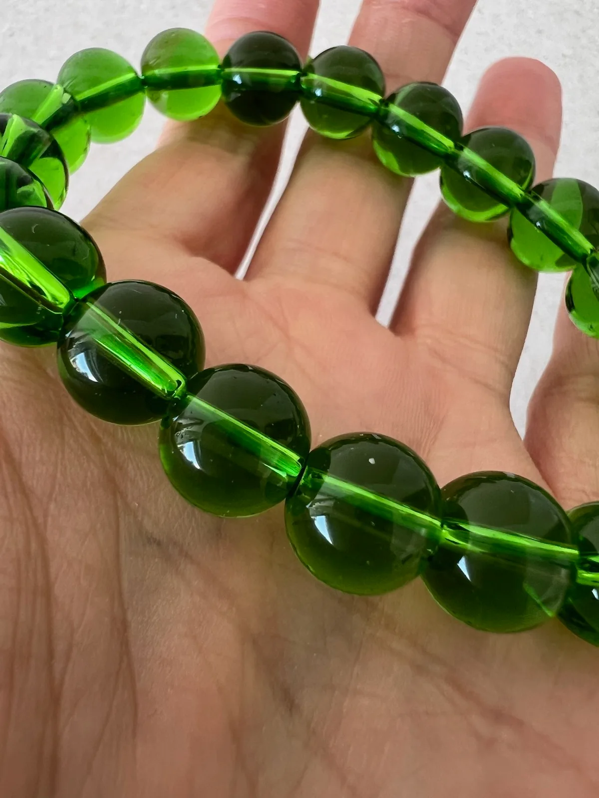 Green Glass Beads Bracelet – photo 3