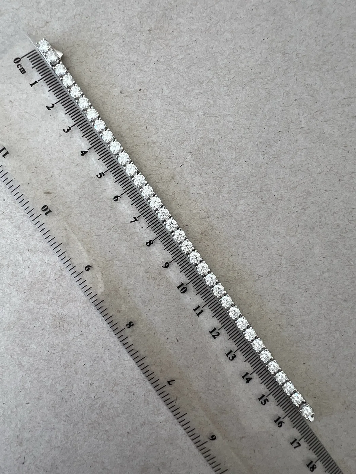 925 Sterling Silver Tennis Bracelet Round Moissanite 16.5cm – photo 9