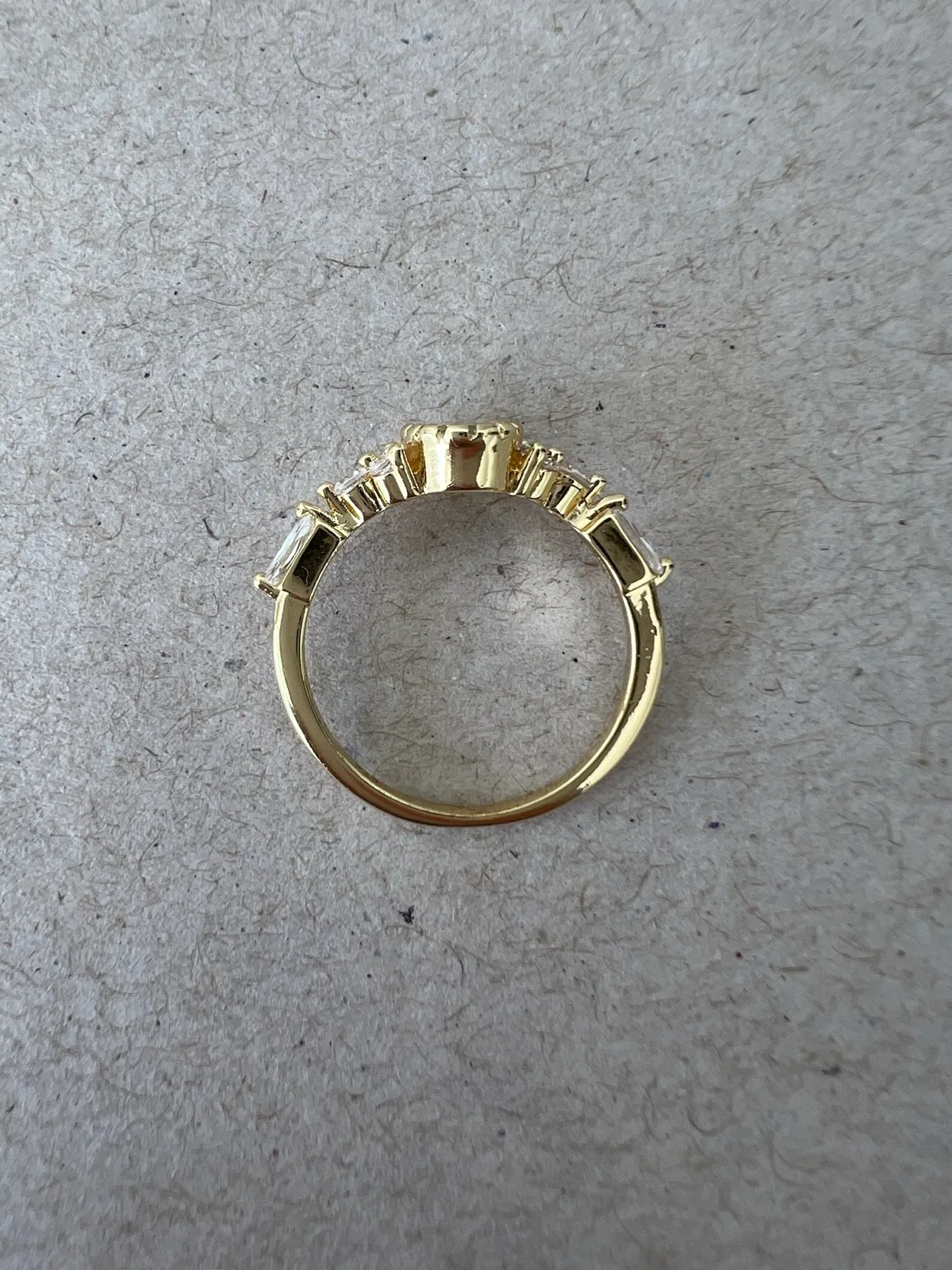 Gold Plated 925 Sterling Silver Olive Green Oval Prong Set Dress Ring Size L – photo 5