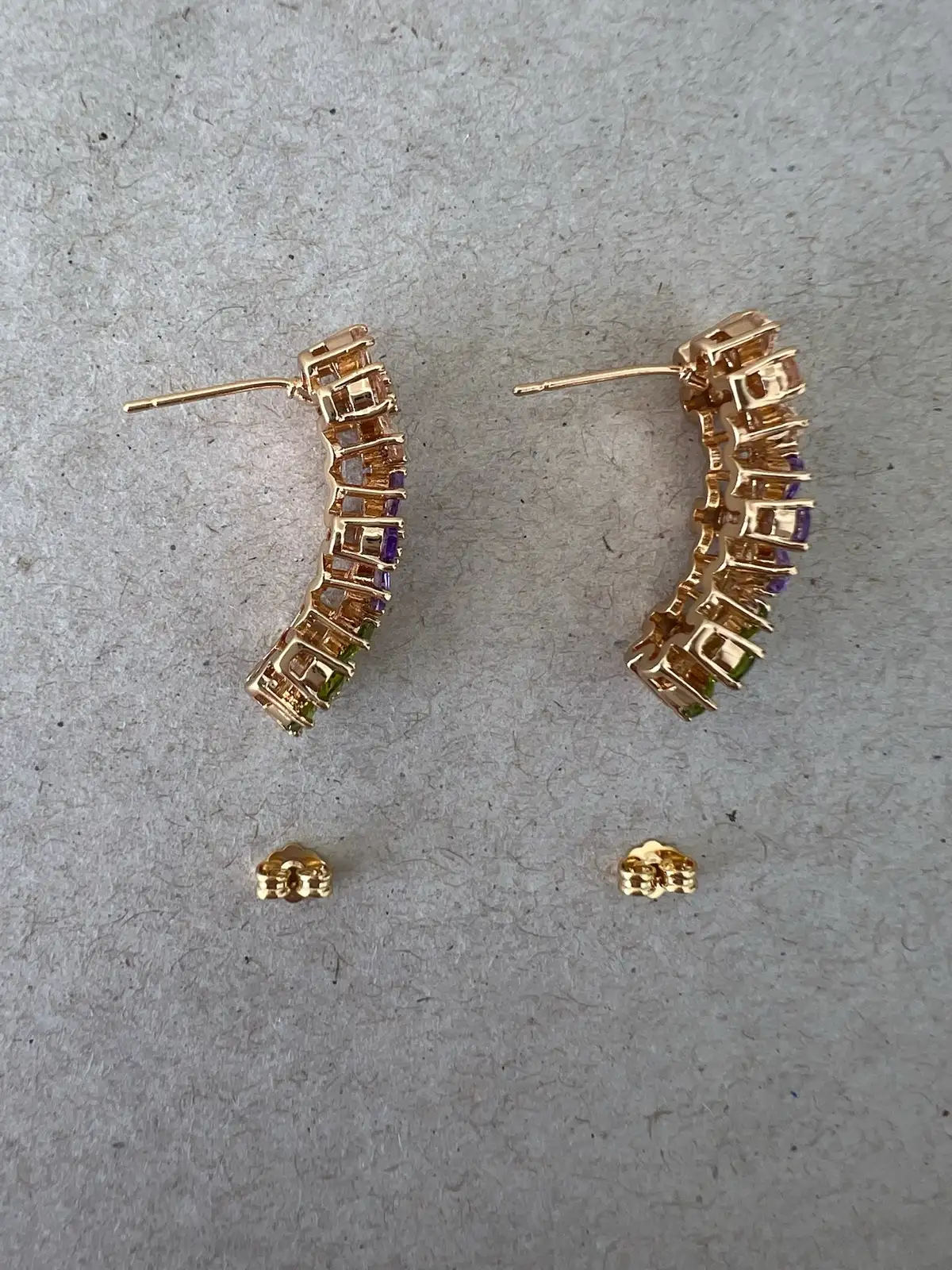 Multicolour Floral Drop Earrings Sparkling CZ Gold Tone Statement Jewellery – photo 5