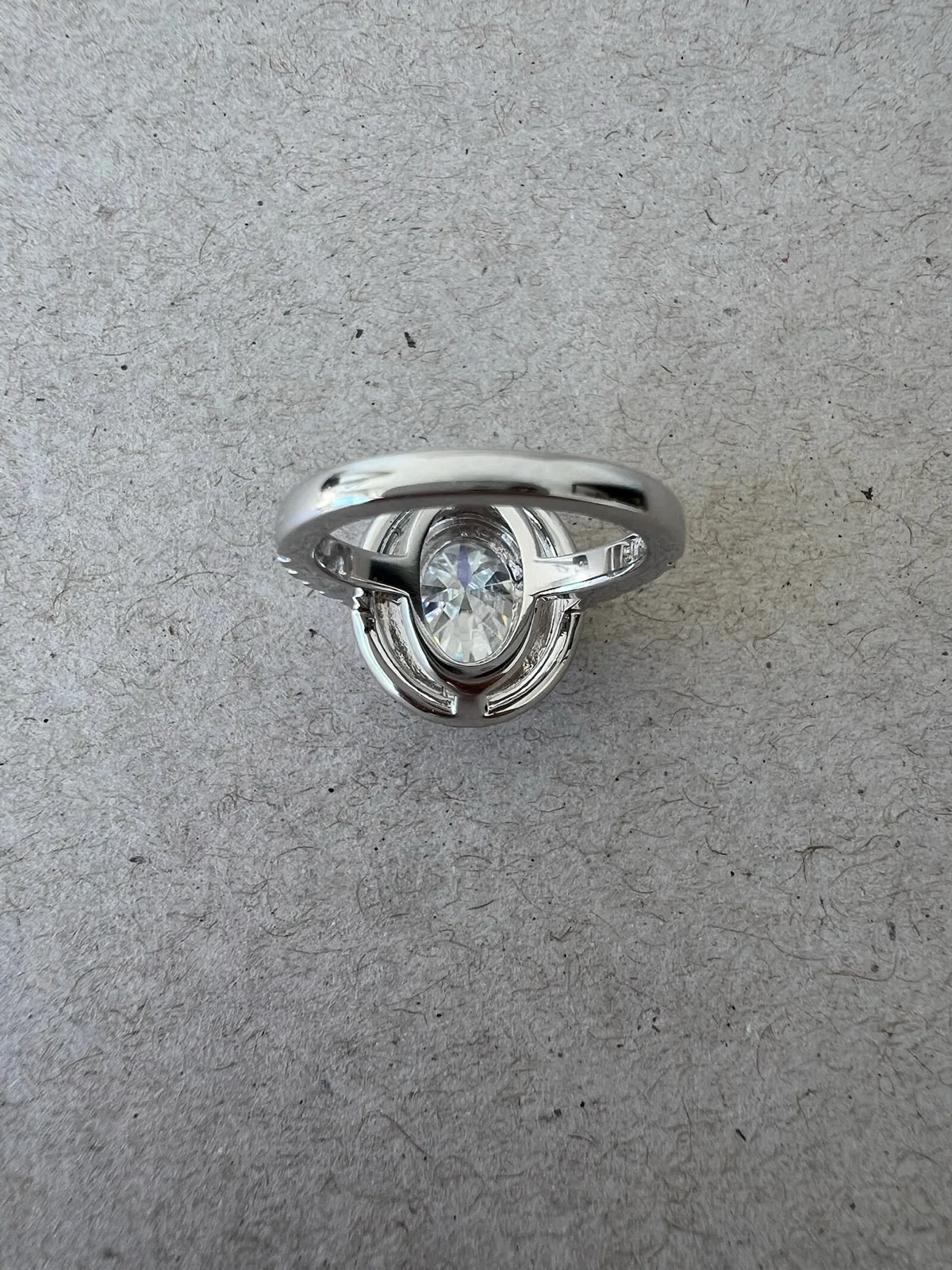 925 Sterling Silver Oval Moissanite Halo Wedding Engagement Vintage Style 3CT – photo 5