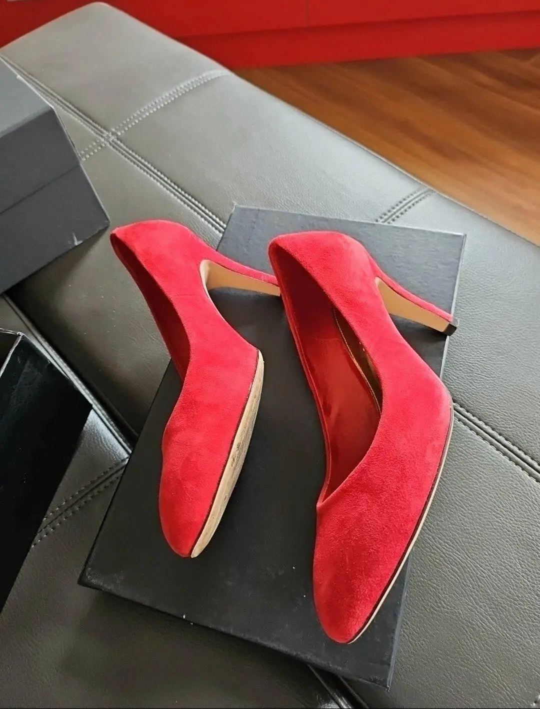 Sachi Red Suede  Leather Size   Pumps Heels  Excellent Condition – photo 2