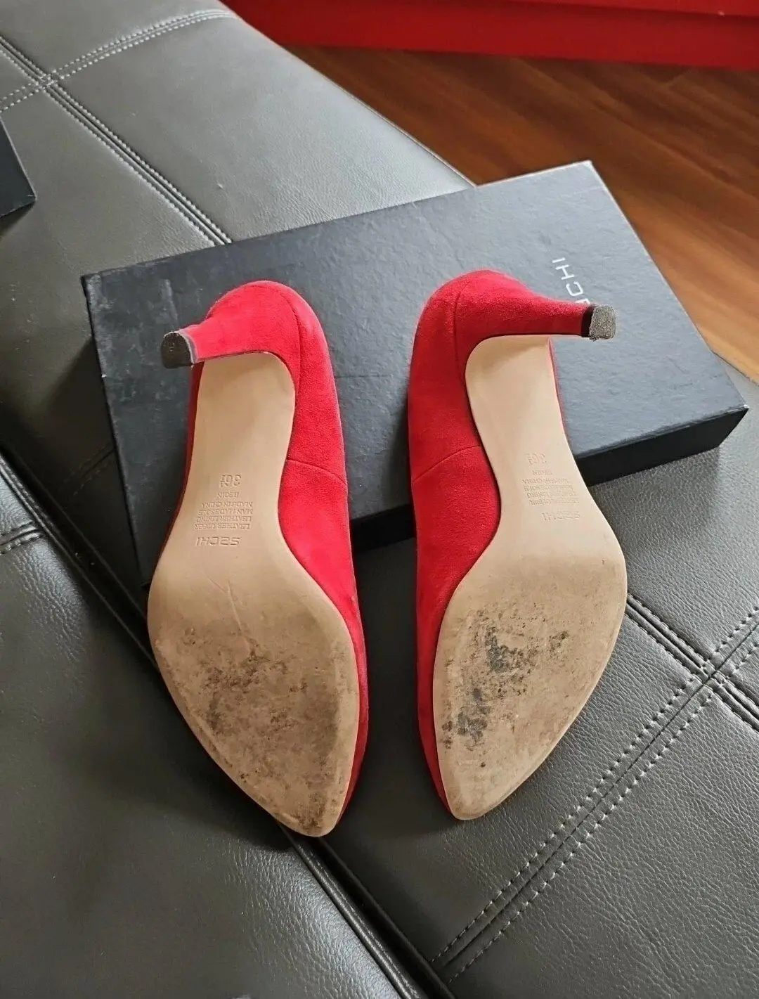 Sachi Red Suede  Leather Size   Pumps Heels  Excellent Condition – photo 4