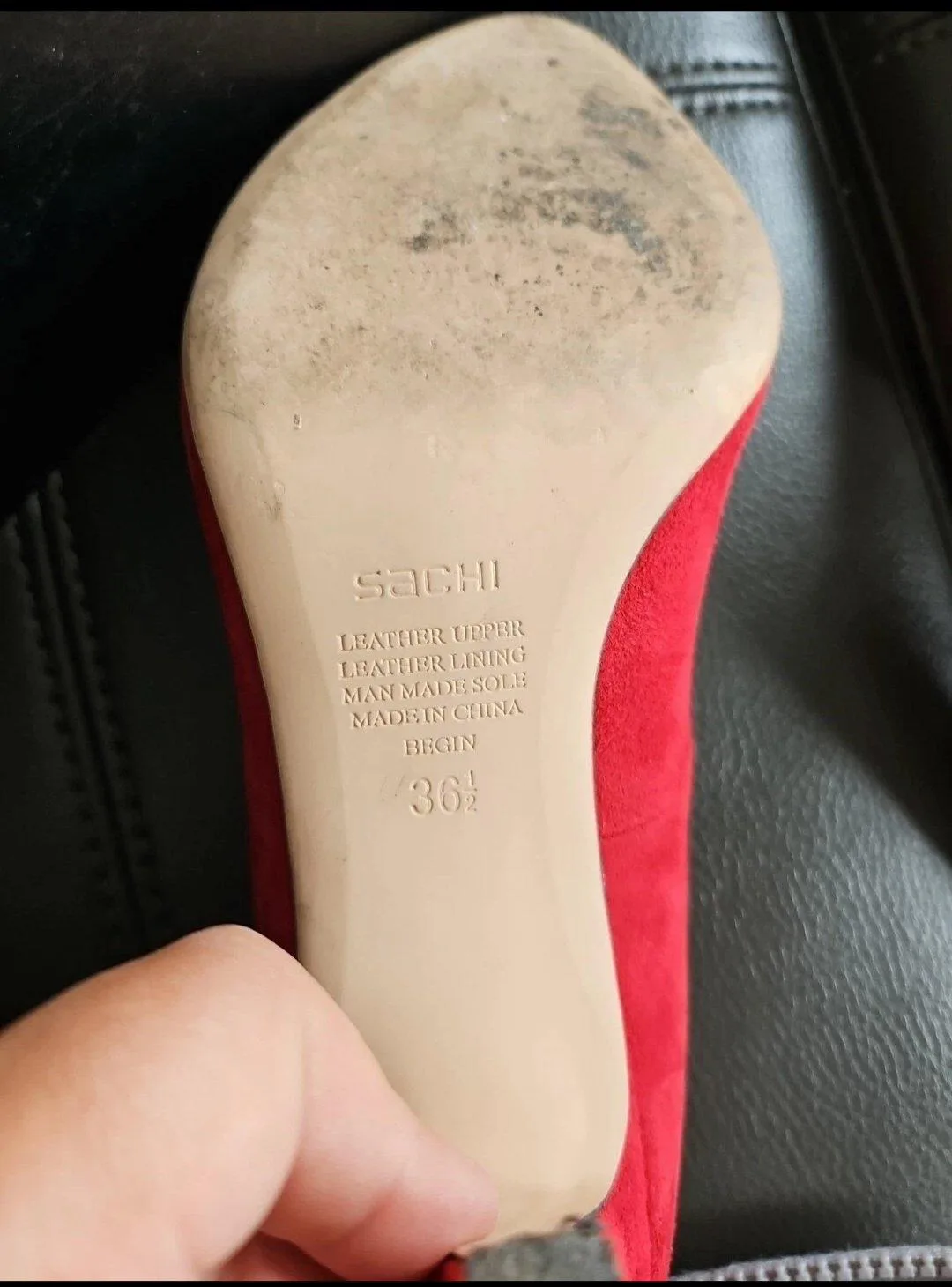 Sachi Red Suede  Leather Size   Pumps Heels  Excellent Condition – photo 5