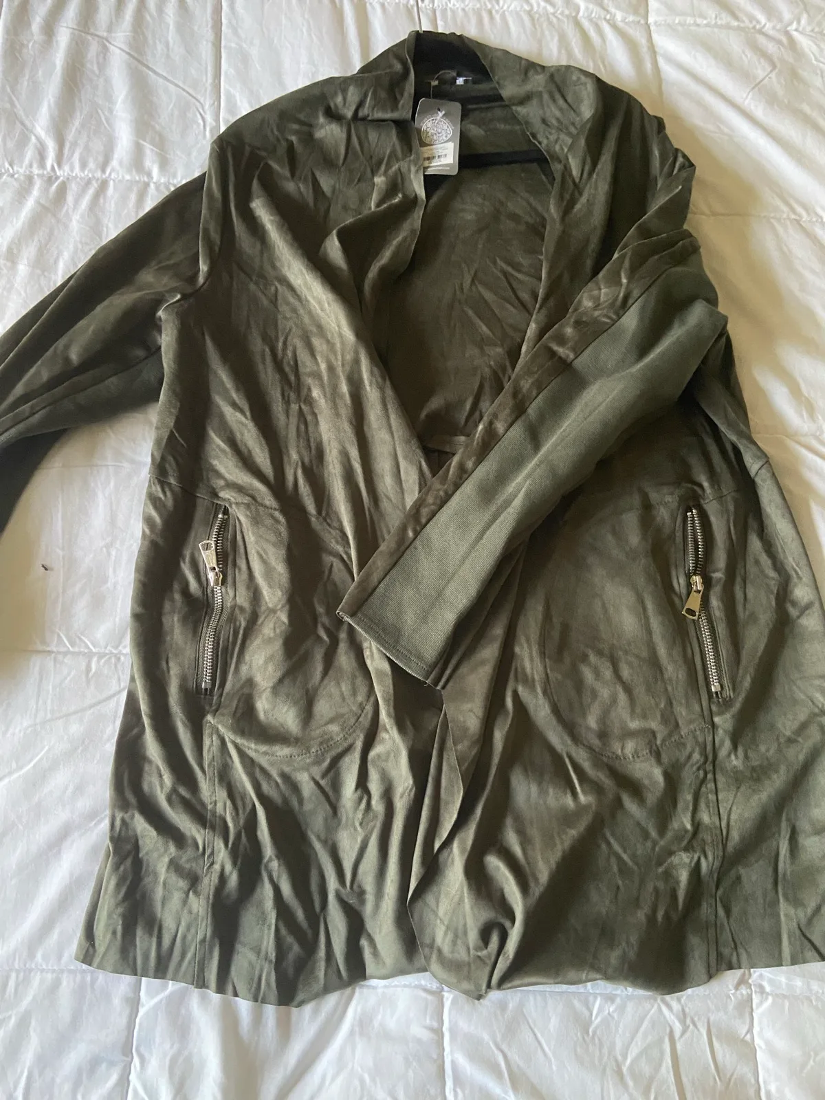 Autograph faux Green Suede Jacket Size 18 bnwt – photo 2
