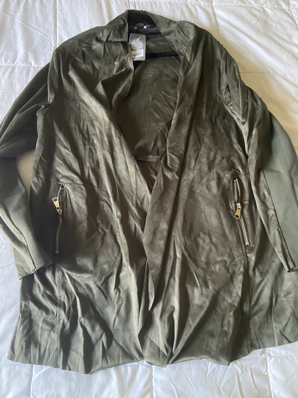 Autograph faux Green Suede Jacket Size 18 bnwt – photo 3
