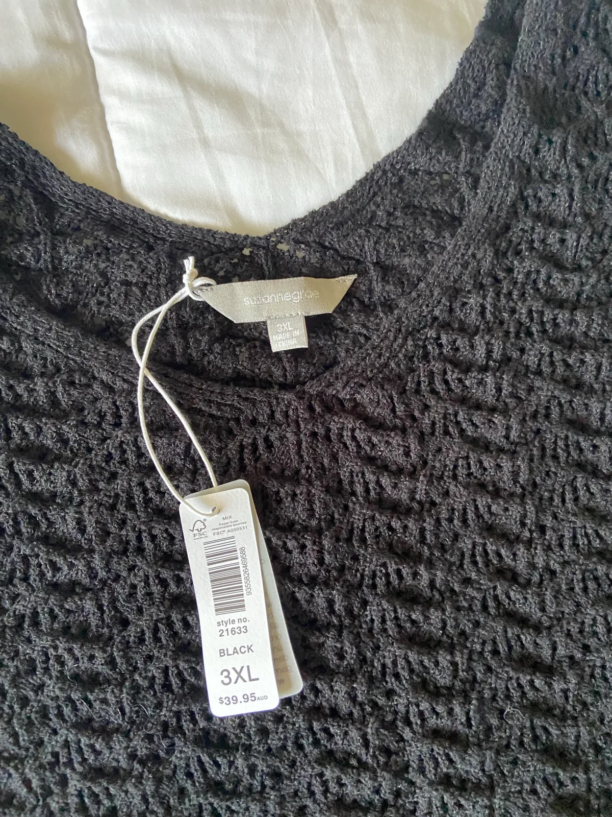 Suzanne Grae Black Solid Knit V-Neck Sleeveless Jumper Plus Size 3XL – photo 4