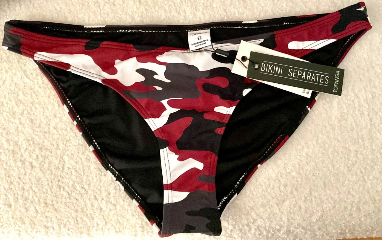 Topanga Bikini Set Size 14 Burgundy Camouflage Two Piece Swimsuit bikini NWT — photo 5