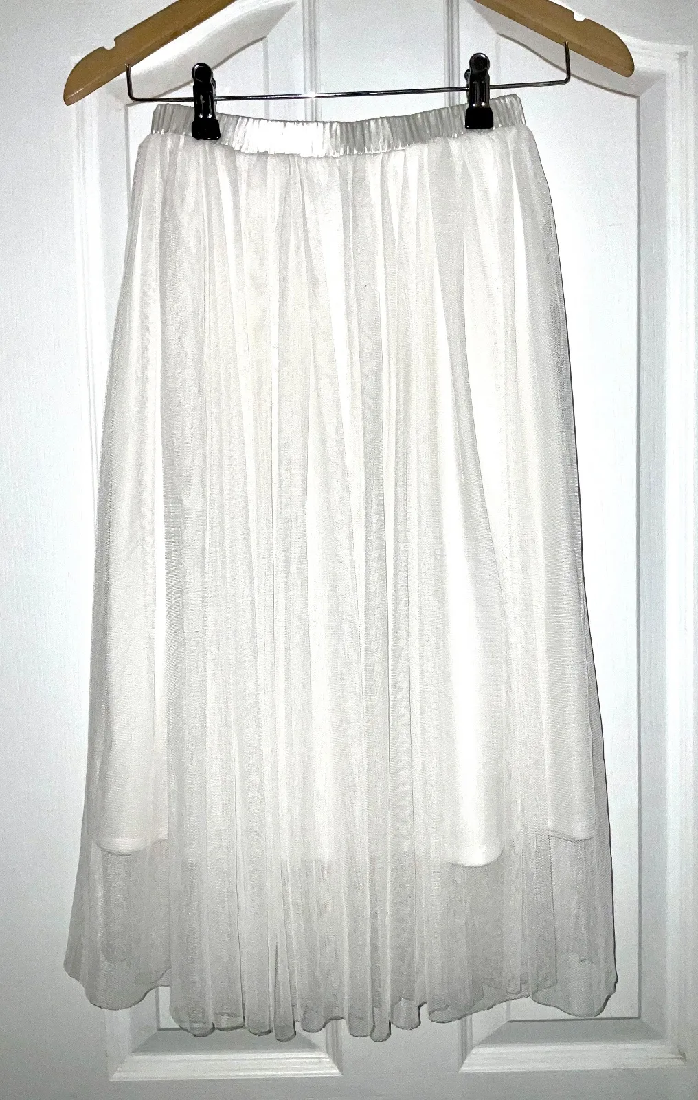 Lace & Beads White Tulle Midi Skirt - size AU/UK 6 — photo 6
