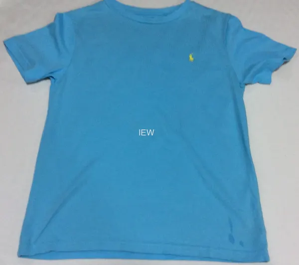 Polo Ralph Lauren Boys T-Shirt Light Blue w/ Yellow Pony Logo Size M 10-12