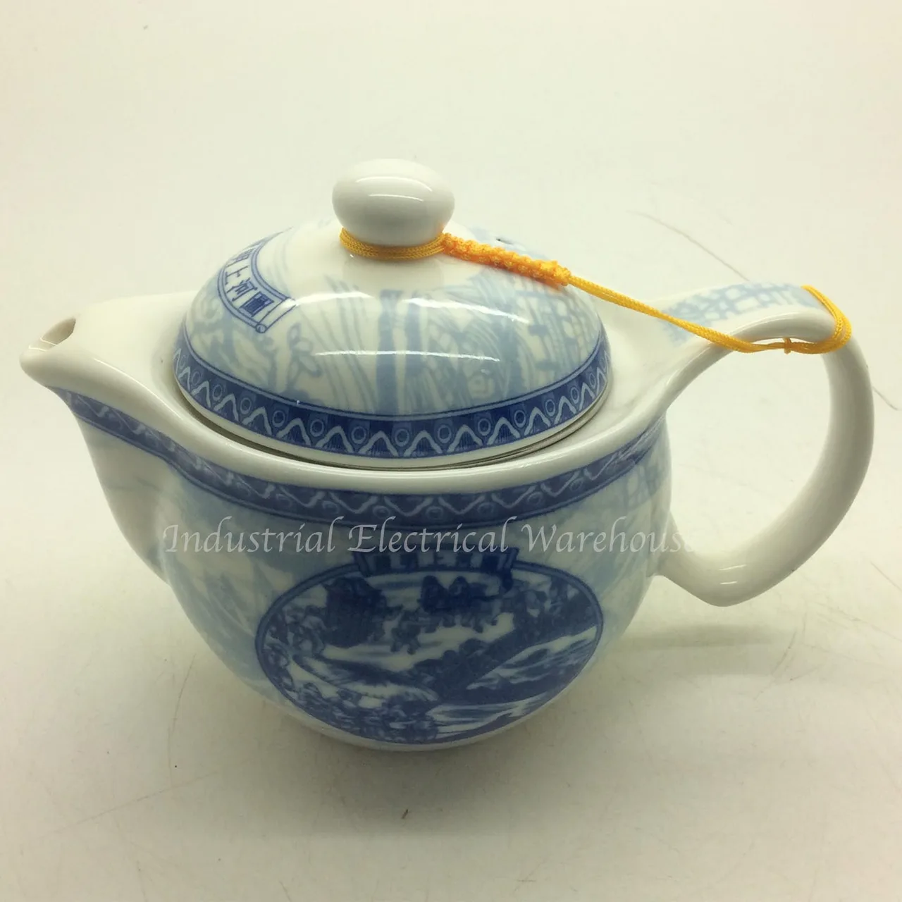 Chinese Blue White Porcelain Tea Set 9 Piece Qingming River Scene Gift Box New – photo 3