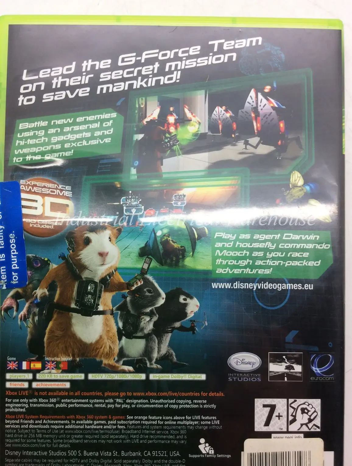 Xbox 360 Disney G-Force with 3D Glasses Game CD & Manual PAL – photo 2