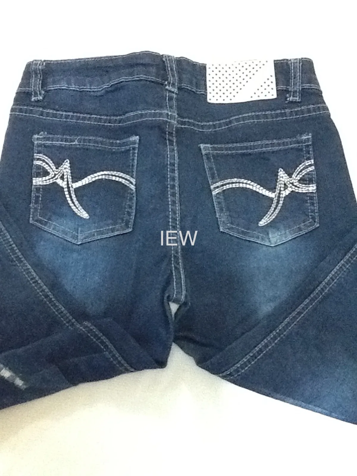 Almost Famous Faded Dark Blue Denim Skinny Jeans with Studs Size 12 – photo 5