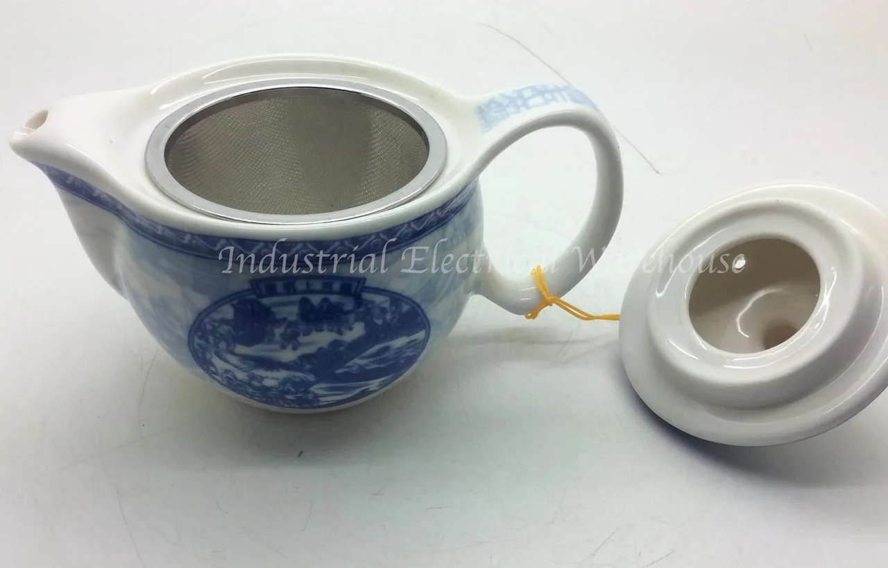 Chinese Blue White Porcelain Tea Set 9 Piece Qingming River Scene Gift Box New – photo 5