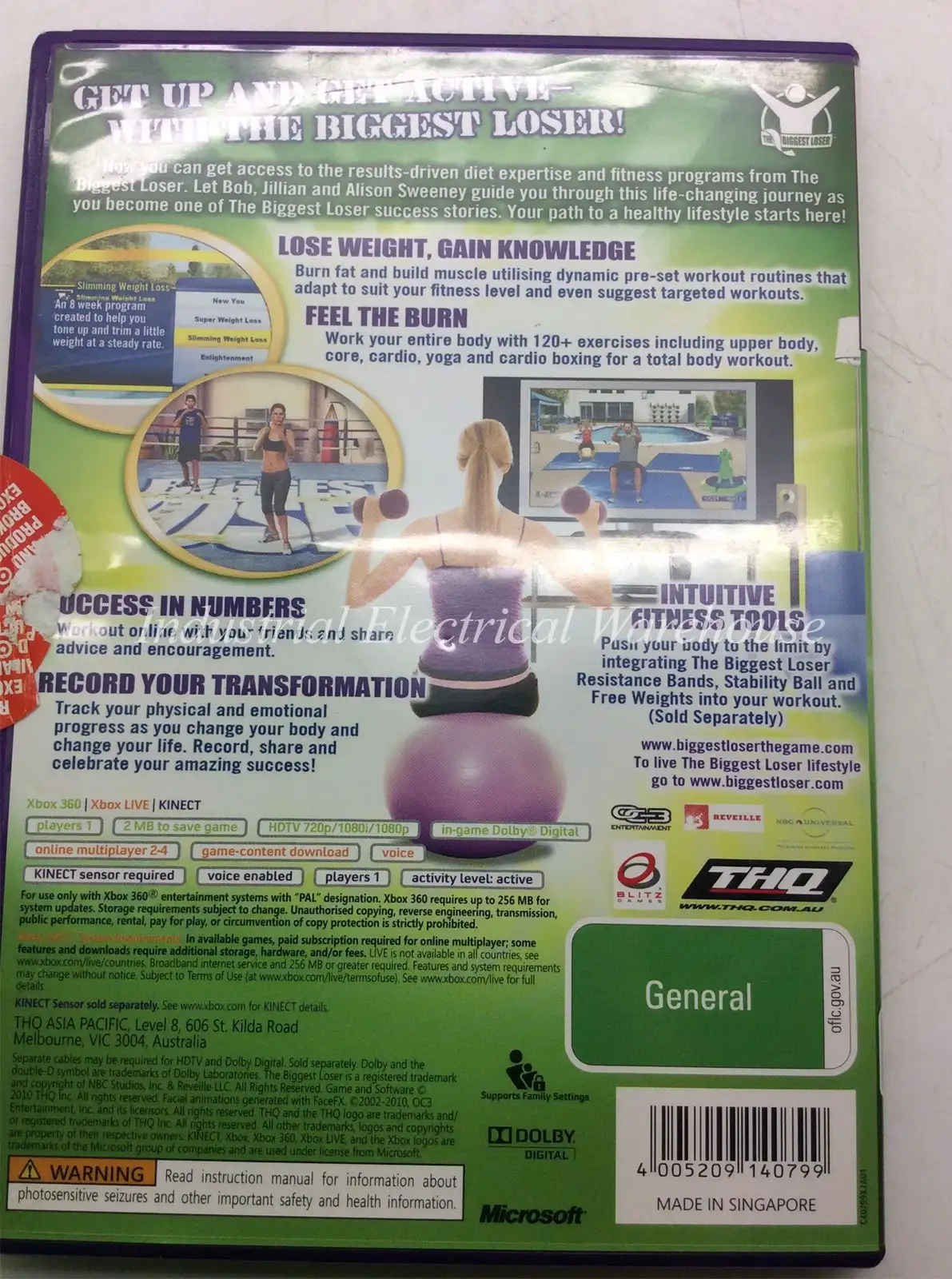 Xbox 360 The Biggest Loser Ultimate Workout Kinect Microsoft Game Disc & Manual – photo 2
