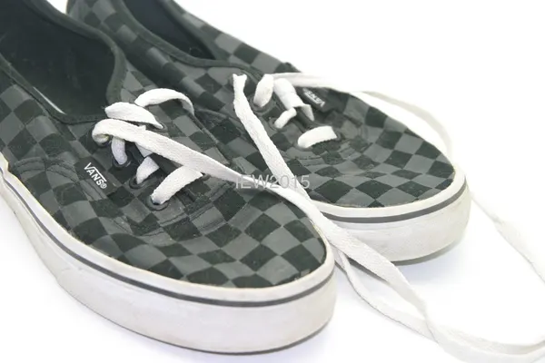 Vans Off The Wall Kids Tonal Checkerboard Low Top Sneakers Black Grey US 4.5