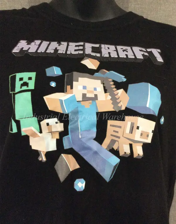 Minecraft Graphics T-Shirt Black Australian Size 12