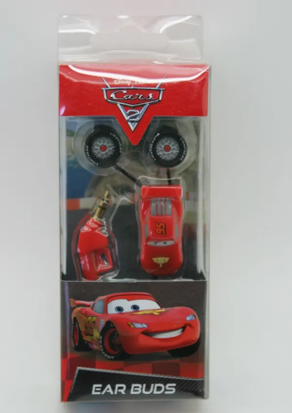 Disney Pixar Cars 2 Lightning McQueen 3D Stereo Ear Buds In Ear Headphone