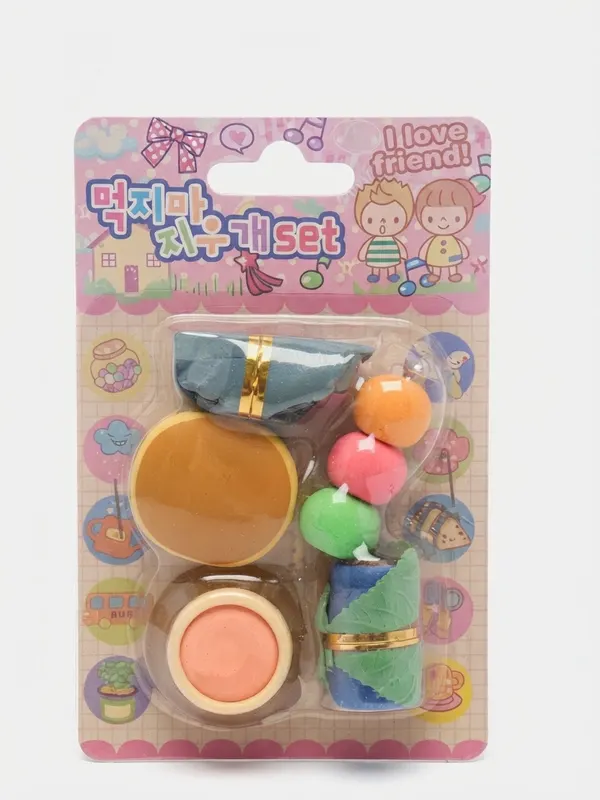 Kawaii Korean Tea Time Miniature Eraser Set - Vintage Stationery