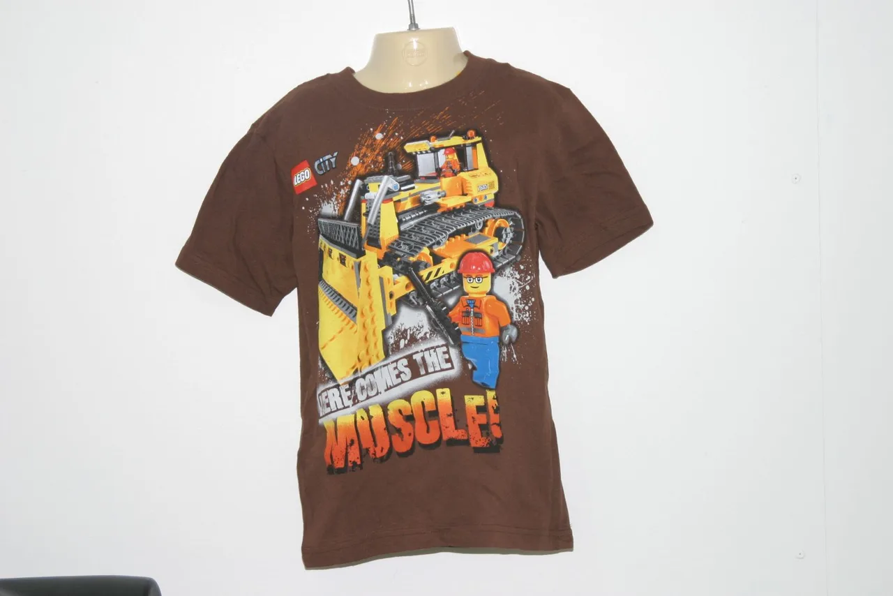 Lego Rescue City Construction Boys T-Shirt Size 6 Brown With Lego Toy – photo 4