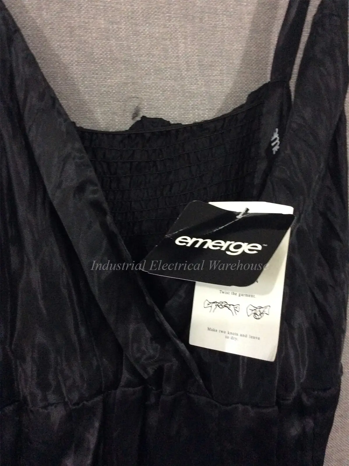 Emerge Spaghetti Strap Maxi Dress Black Semi Elasticated Back Size 18 – photo 3