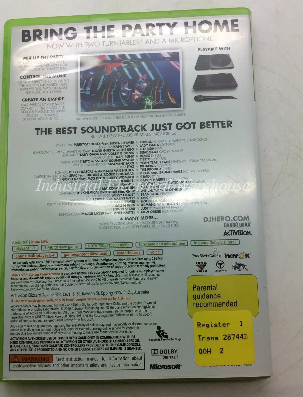 Xbox 360 DJ Hero 2 Activision Game Disc & Manual PAL – photo 2
