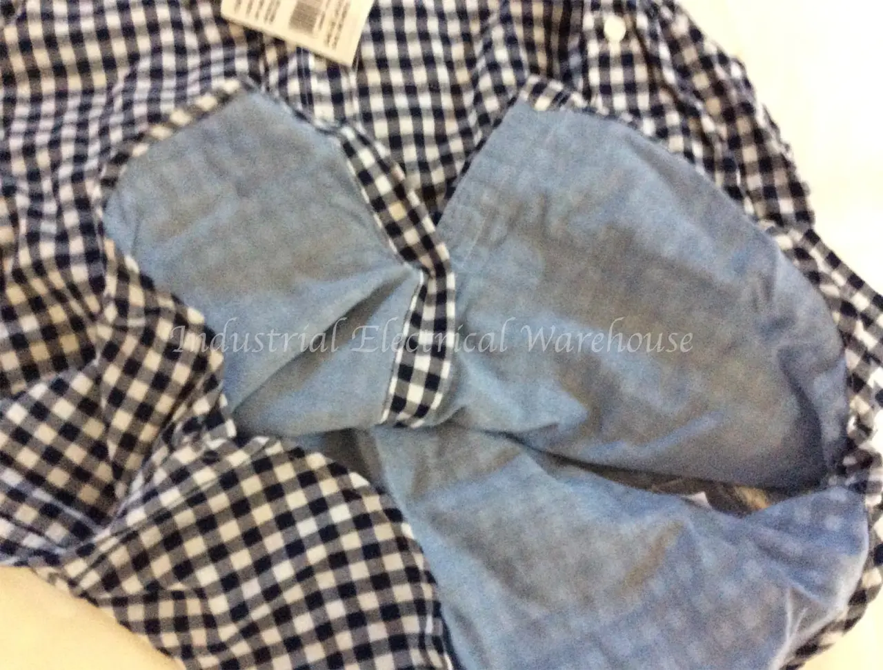 Gap Kids Long Sleeves Polo Poplin Button Up Shirt Navy Blue White Check Size 10 – photo 7