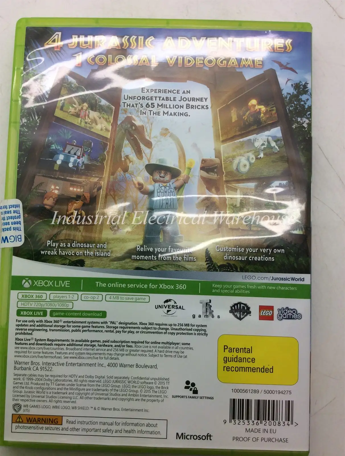 Xbox 360 Lego Jurassic World WB Games Game Disc & Manual PAL – photo 2