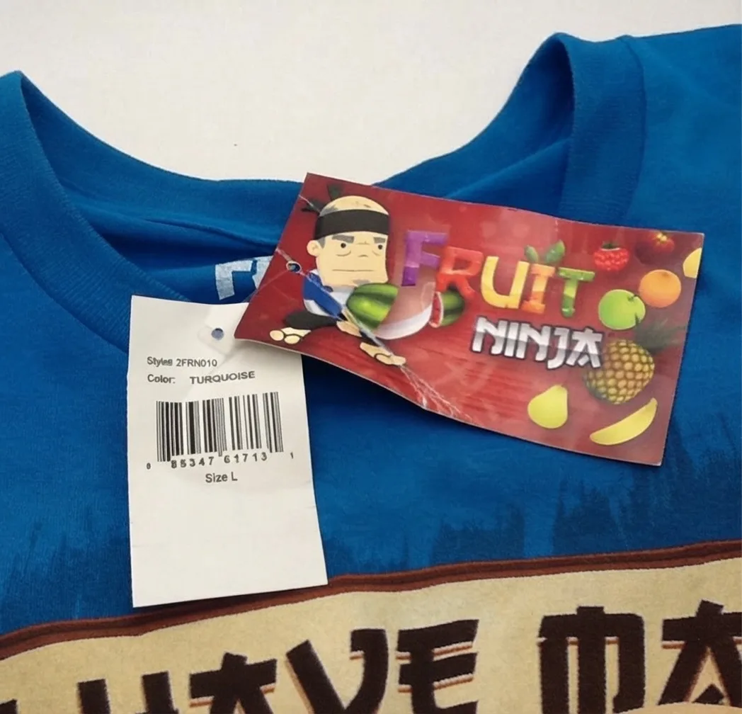 Fruit Ninja T-Shirt Blue Round Neck Size L 2FRN010 – photo 4