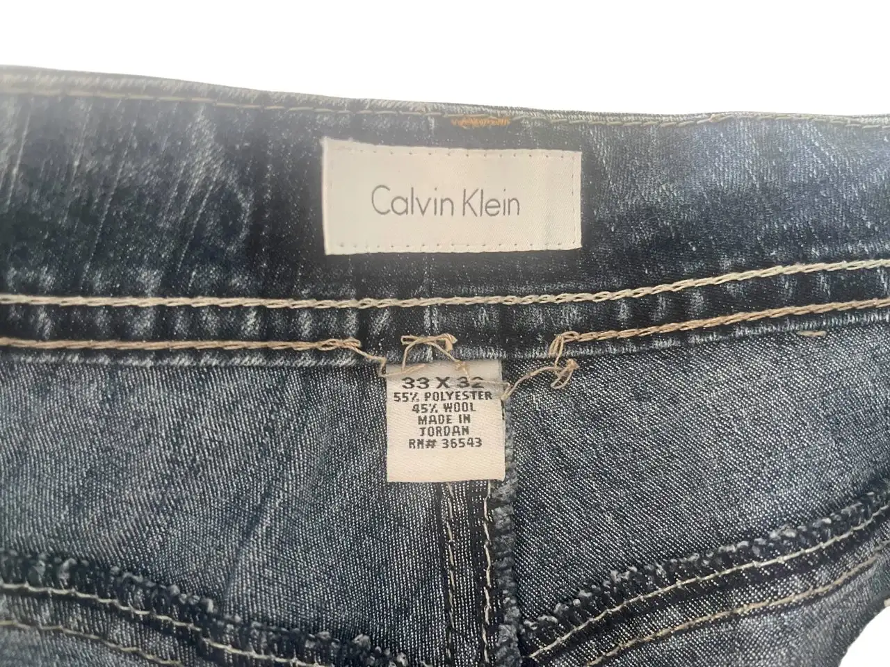 Calvin Klein Jeans Womens Mid Rise Straight Leg Ocean Wave Blue W33" x L32" – photo 3