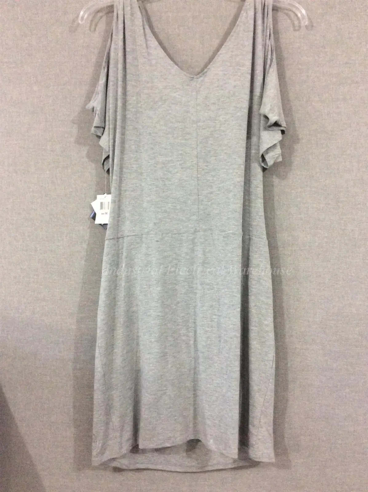 Baby Phat Short Dress Grey XL Cold Shoulder Waterfall Neckline – photo 4