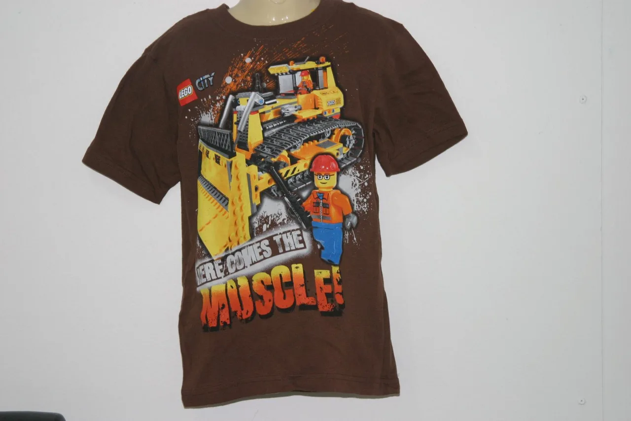 Lego Rescue City Construction Boys T-Shirt Size 6 Brown With Lego Toy – photo 5