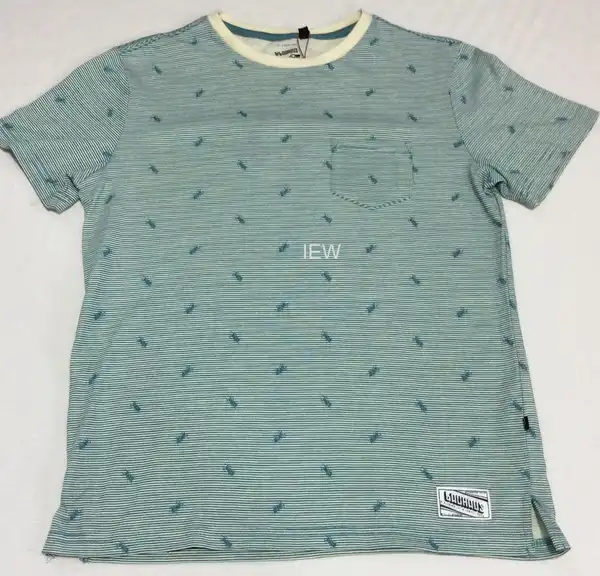bAUHAUS Boys Stripe Insect Tee T-Shirt Short Sleeve with Pocket Size 10 Jade