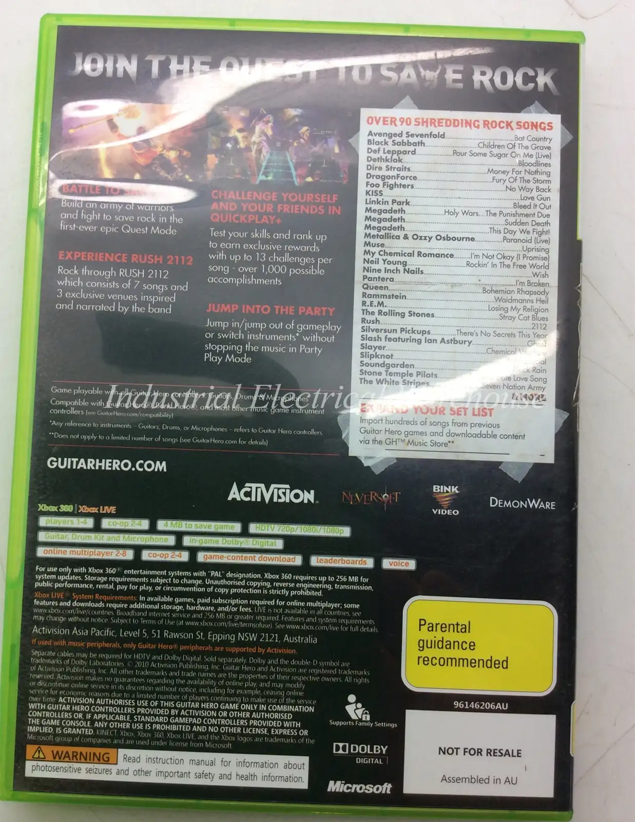 Xbox 360 Guitar Hero: Warriors of Rock Activision Game Disc & Manual PAL – photo 2