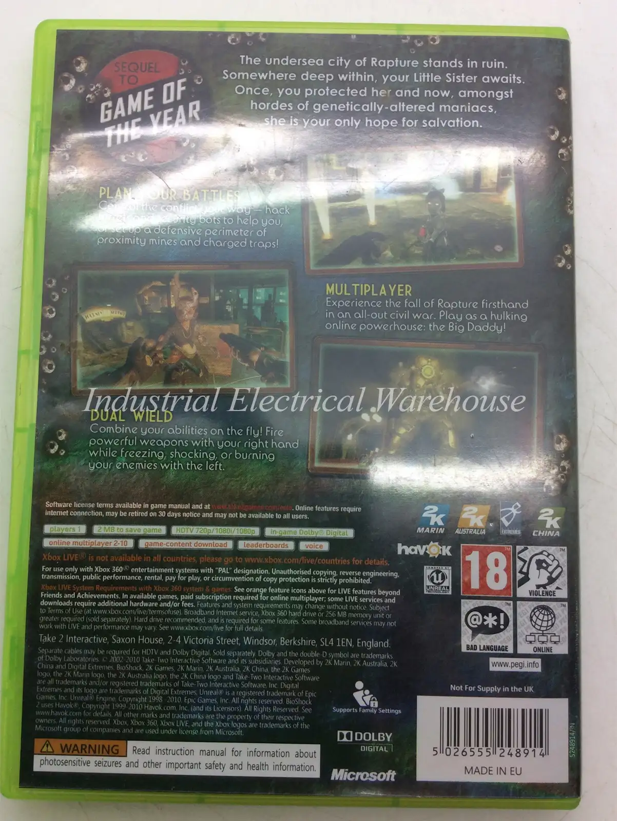 Xbox 360 Bioshock 2 2K Games Game Disc & Manual PAL – photo 2