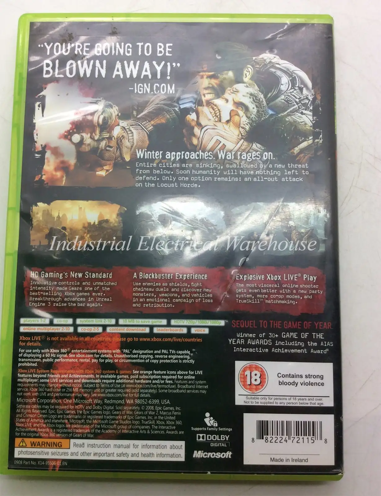 Xbox 360 Gears of War 2 Microsoft Game Studios Disc & Manual PAL – photo 2