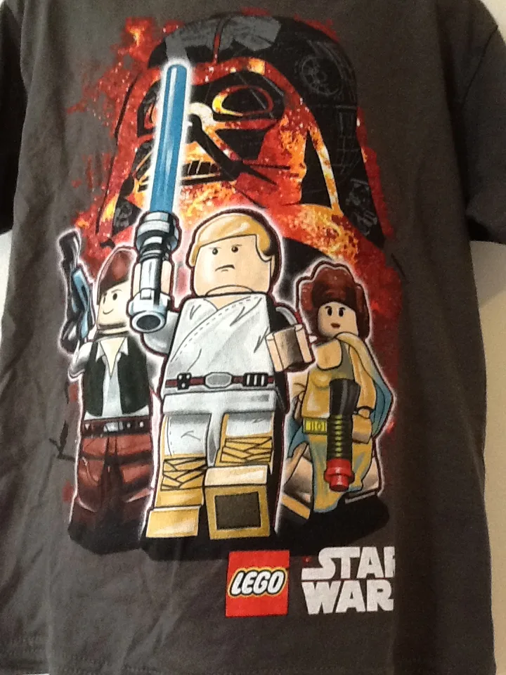 Lego Star Wars Han Solo Luke Skywalker Princess Leia Grey T-Shirt Size 6 – photo 2
