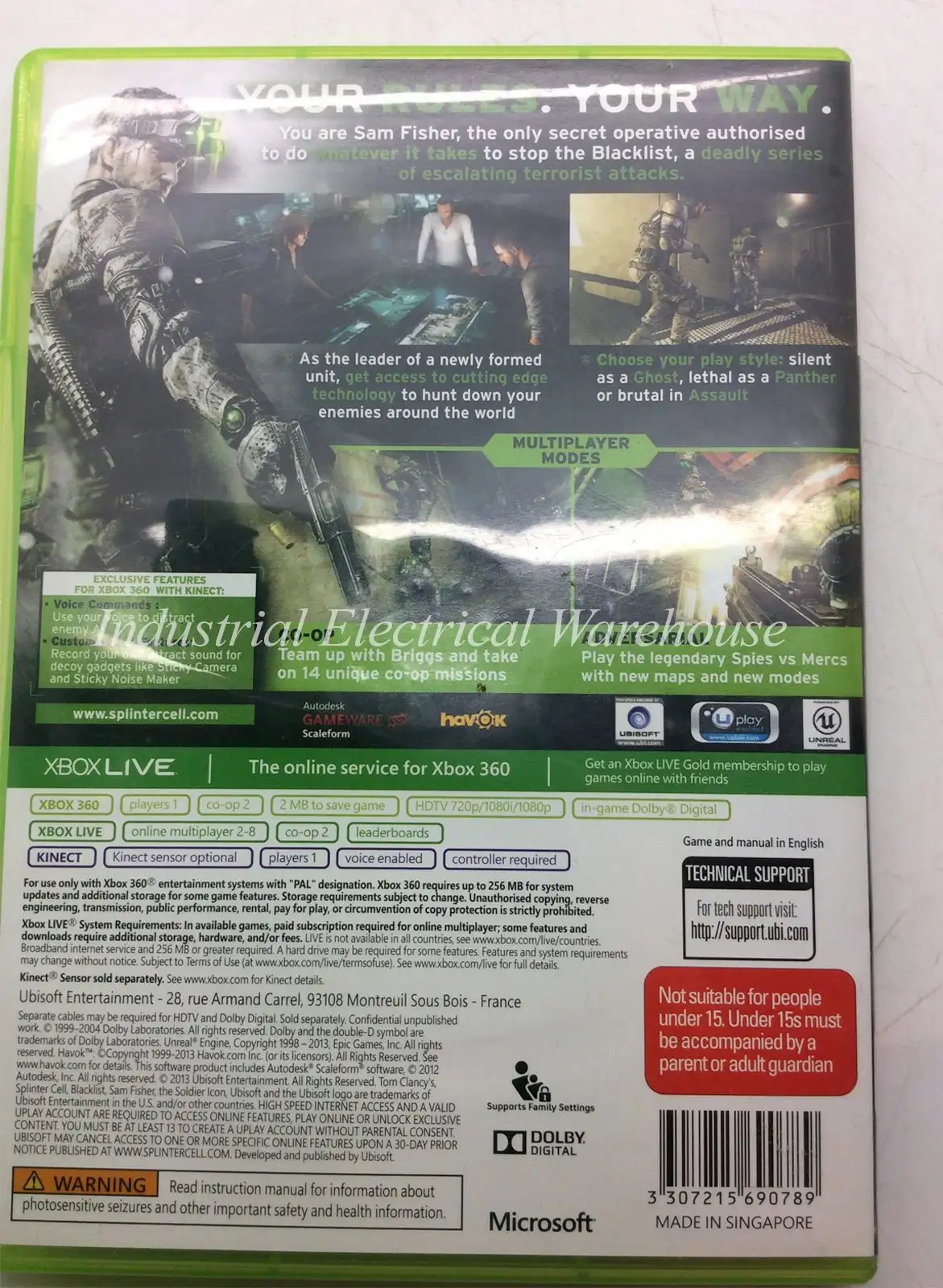Xbox 360 Tom Clancy's Splinter Cell Blacklist Ubisoft Game 2 Disc and Manual – photo 2