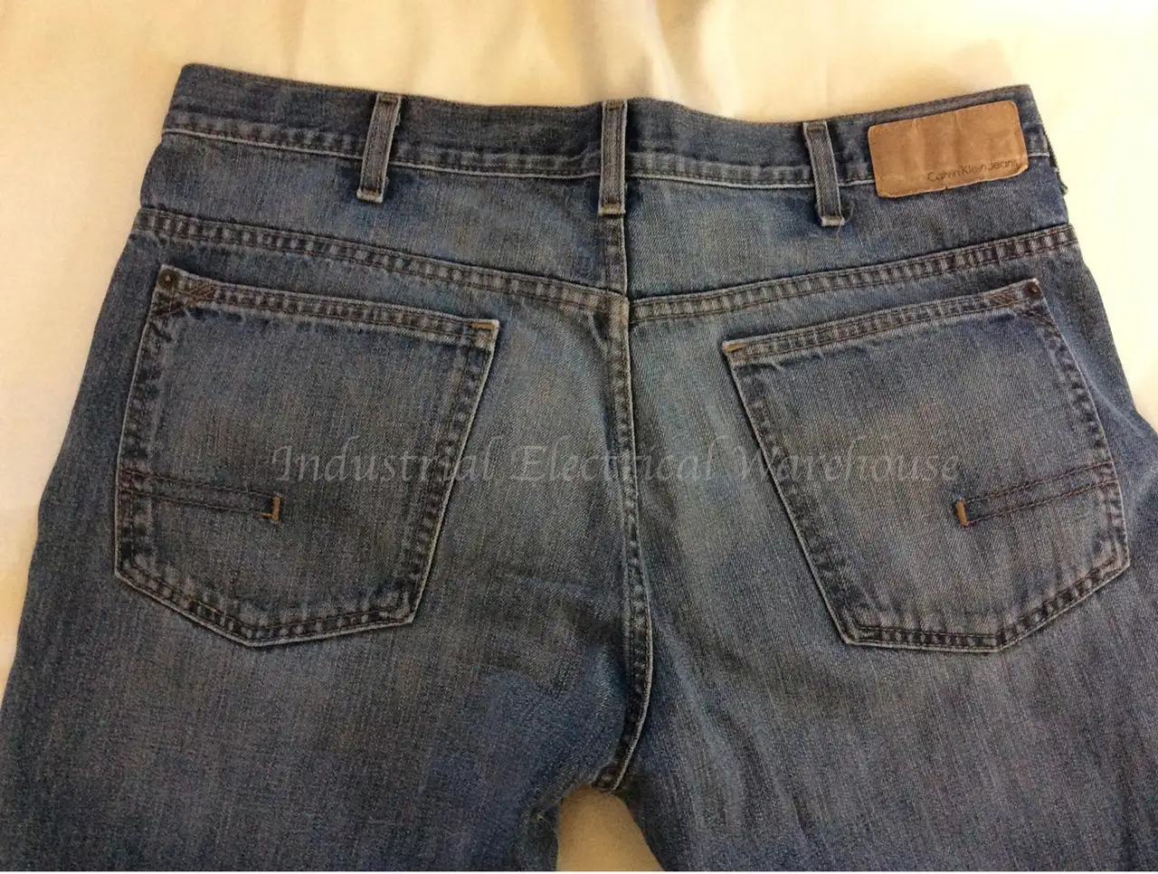 Calvin Klein Jeans Mens Boot Cut Denim Jeans Medium Wash Blue W36 x L32 – photo 3